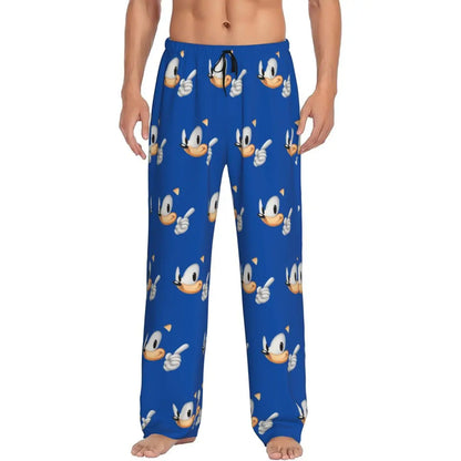 Custom Print Men's Soniced Pajama Pants Hedgehog Game Sleepwear Sleep Lounge Bottoms with Pockets