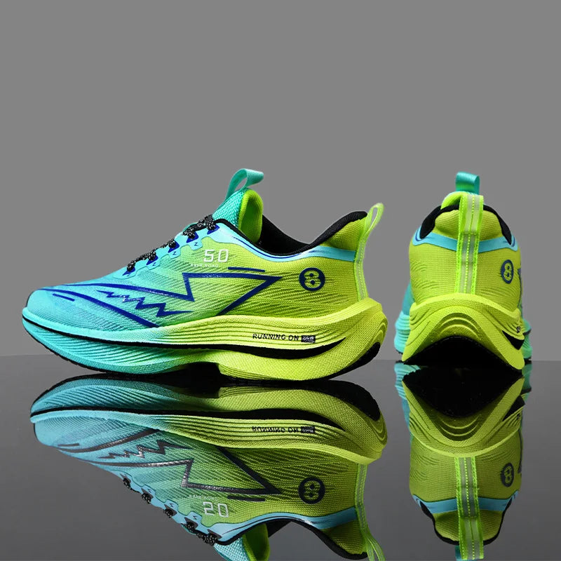 Men's Sport Shoes Professional Cushioned Carbon Plate Running Shoes Breathable Lace-up Casual Sneakers Marathon Athletic Footwear