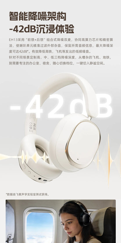Auriculares FiiO EH13 inalámbricos Bluetooth ANC circumaurales – Headset gaming HiFi LDAC con cancelación de ruido, graves profundos y batería de larga duración