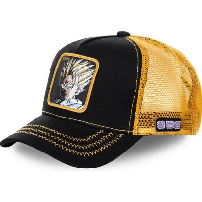 Czapka z motywem Dragon Ball Son Goku – letnia czapka podróżna z daszkiem, męska czapka z haftem w stylu hip-hopowym, z daszkiem przeciwsłonecznym, regulowana czapka typu trucker z siateczką
