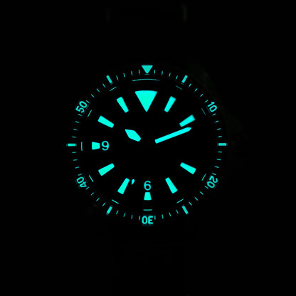 Relógio de Homem Watchdives WD1980 V3 38mm Vintage, Movimento de Quartzo VH31 Ronda 515 com Segundos Contínuos, Luminescente, Vidro de Safira