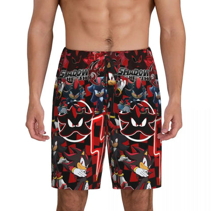 Custom Shadow The Hedgehog Sonic Poster Short Pajama Pants Men Sleepwear Sleep Lounge Bottom Shorts Sleeping Pants