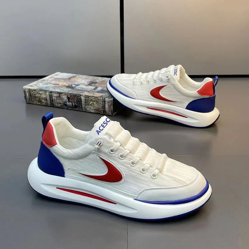 Comfortable Breathable Mesh Sports Shoes, Men's Casual Style, Lightweight Versatile Plain Color, Spring Summer Autumn Seasonal Wear