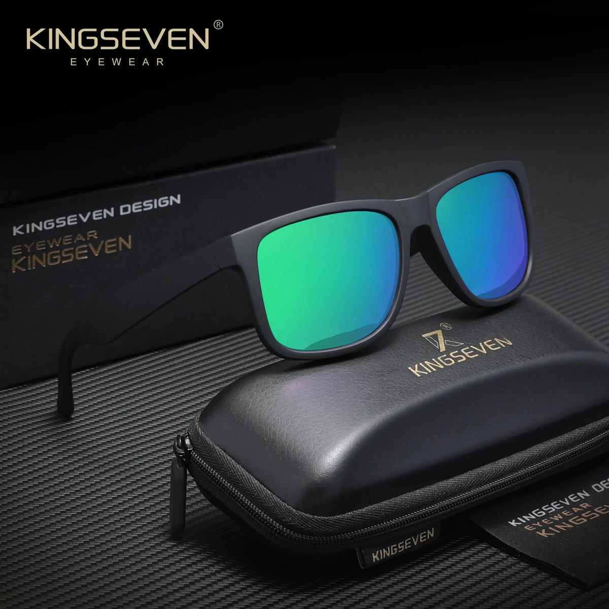 KINGSEVEN Fashion Square polarizované sluneční brýle pro muže a ženy – brýle na řízení, outdoor a cestování, UV400
