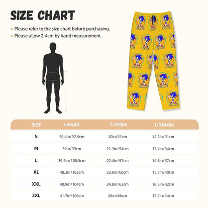 Custom Printed Womens Soniced Pajama Pants Hedgehog Game Sleepwear Sleep Lounge Bottoms with Pockets