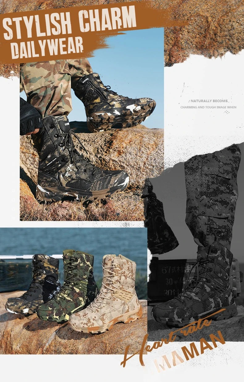 Hiking Shoes Men Boots Wear-resistant Breathable Casual Sports Shoes Men Ankle Boots Comfortable Outdoor High-top Boots Men