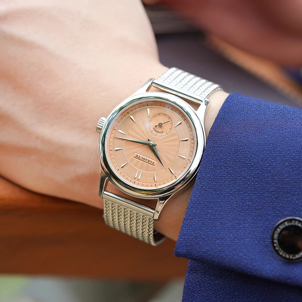 FARASUTE Retro Hangzhou Customized Movement Automatic Mechanical Watch Men Sapphire Stainless Steel Small Second Hand Wristwatch