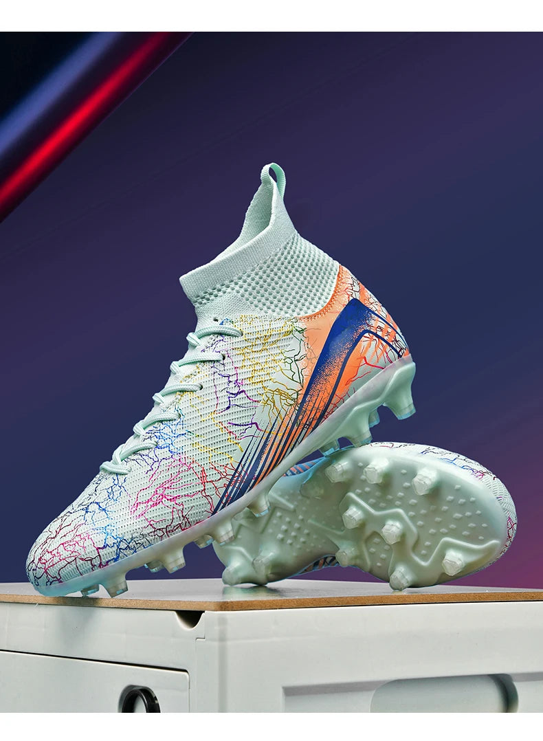 Nouvelles chaussures de football professionnelles pour hommes, chaussures de football antidérapantes, unisexes, respirantes, chaussures de futsal, nouvelles chaussures à crampons, livraison directe, ultralégères