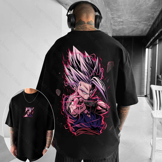 Dragon Ball Japanese Anime Printed Men's T-Shirt Majin Buu Boys Children Harajuku Short Sleeve Kids Goku T-shirt Summer Clothing