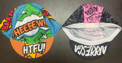 SweetMatt Classic Retro Pizza Dinosaur Bulldog Green White Red  Polyester Bicycle Men's Caps Quick Dry Cycling Sports Balaclava