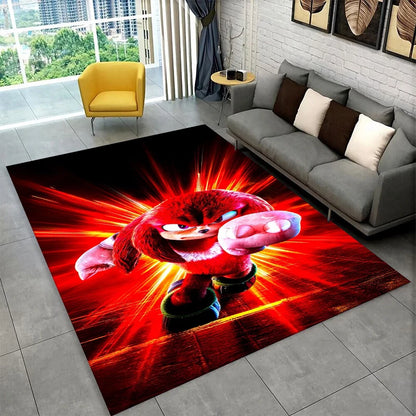 Classic Game S-Sonic Cartoon Non-Slip Area Rug for Living Room,Bedroom,Playroom,Soft Carpet Floor Mat Home Decor Rug Kids Room