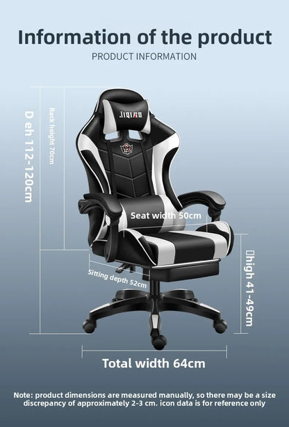 Silla gaming cómoda y ergonómica para uso prolongado, reclinable, con masaje y base giratoria