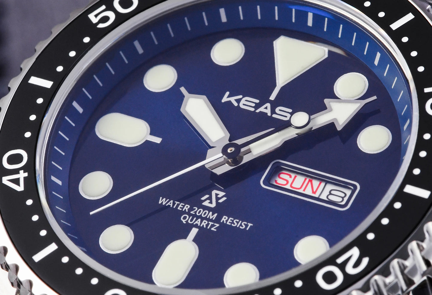 KEASO Top Men Dive Watch C3 Super Luminous 316L Solid Steel 20Bar Waterproof Sapphire Mirror MIYOTA 2035 Quartz Movement Watch