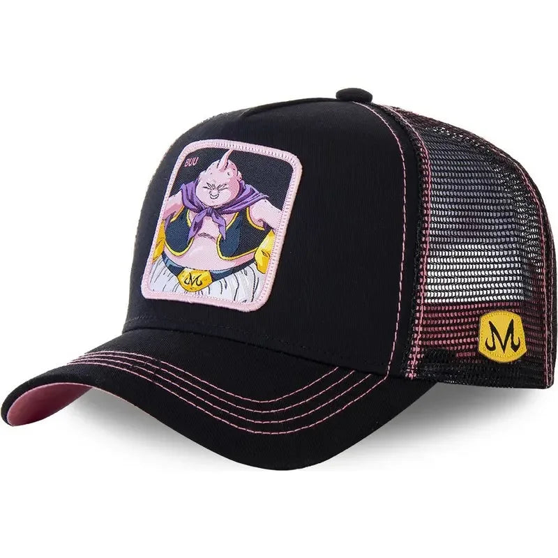 Czapka z motywem Dragon Ball Son Goku – letnia czapka podróżna z daszkiem, męska czapka z haftem w stylu hip-hopowym, z daszkiem przeciwsłonecznym, regulowana czapka typu trucker z siateczką