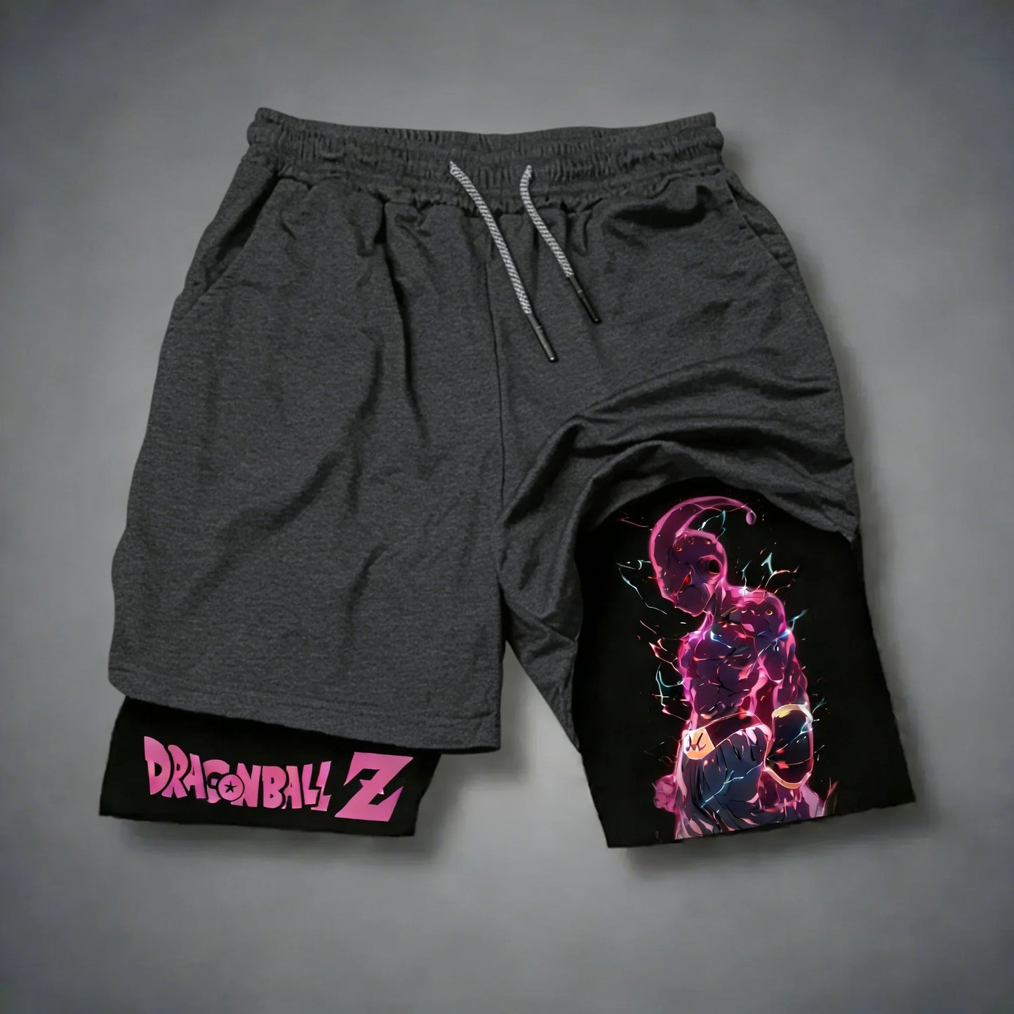 Dragon Ball Anime Majin Buu Printed Double-layer Shorts 2026 Unisex Summer New Gym Training Fast Drying Breathable Sports Shorts