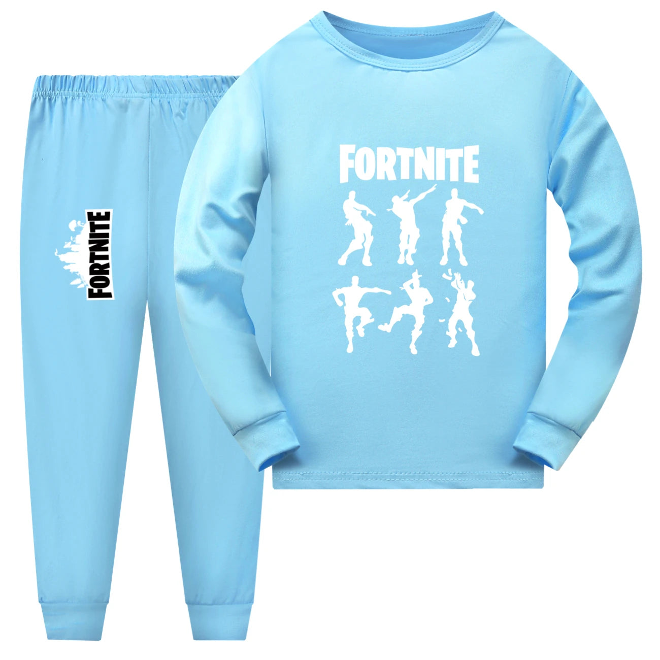 Conjunto de Pijama Fortnite New Kids de Outono para Bebé Menina, Top de Manga Comprida e Calças, 2 Peças, Roupa de Dormir Diária para Rapaz Adolescente 1006