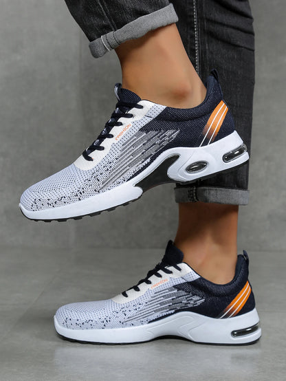 Scarpe da uomo, scarpe casual da uomo, mesh traspirante, ammortizzate ad aria, suola morbida, scarpe sportive alla moda color block
