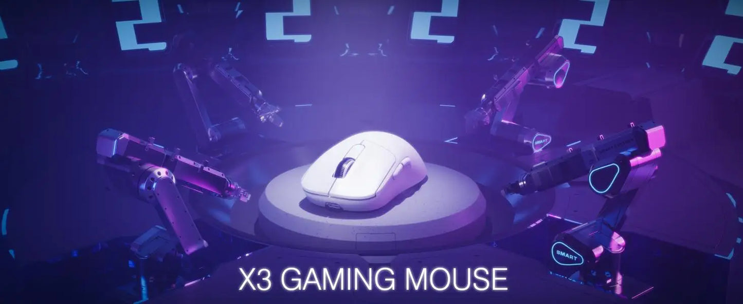 ATTACK SHARK X3 leichte kabellose Gaming-Maus, 49g Tri-Mode, PAW3395 26K DPI Sensor, 200h Akkulaufzeit, 5 programmierbare Tasten
