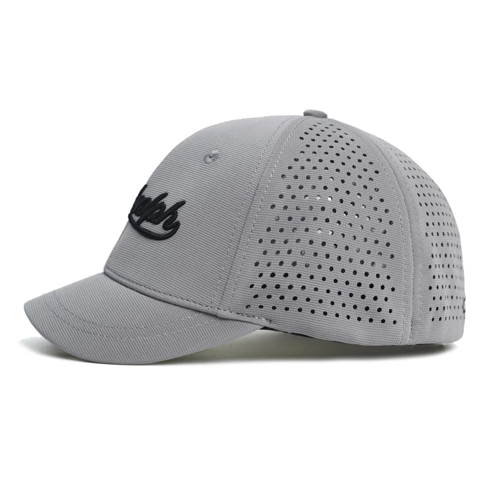Casquette de baseball à mailles, à visière courte, dos fermé, pour homme et femme, respirante, à fermeture à pression, ajustée, style « dad hat », réglable, unie, style « trucker »
