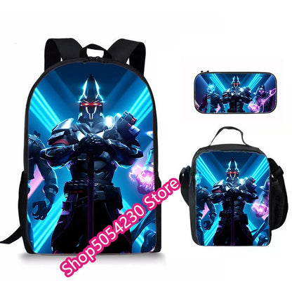 Zaino Fortnited 3PCS per ragazzi, Victory Game, 16 Inch, resistente all’acqua, per scuola materna, zaino scolastico cool per scuola elementare