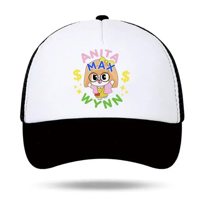 Trendy Anita Max Wynn Foam Trucker Hat Trendy Cute Mesh Snapback Caps Boy Girl Daily Sun Beach Fisherman Cap Female Summer Cap