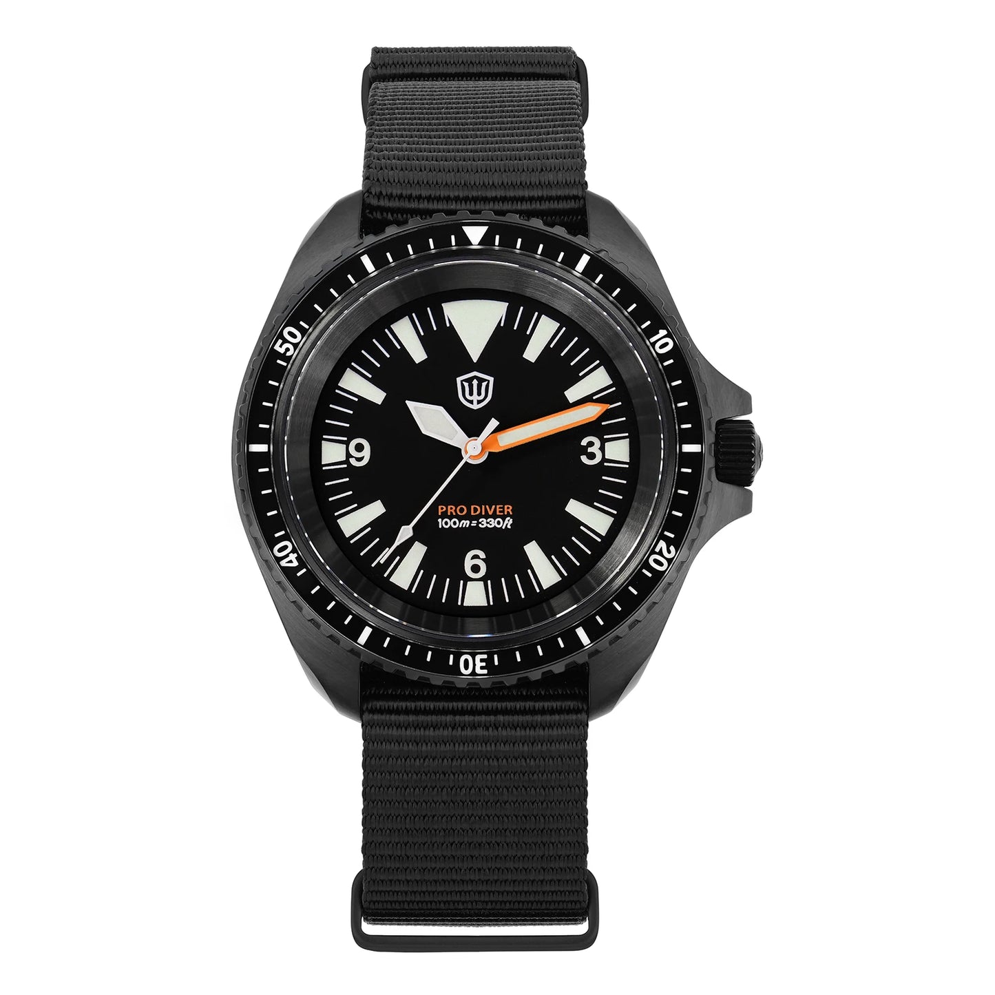 Relógio de Homem Watchdives WD1980 V3 38mm Vintage, Movimento de Quartzo VH31 Ronda 515 com Segundos Contínuos, Luminescente, Vidro de Safira