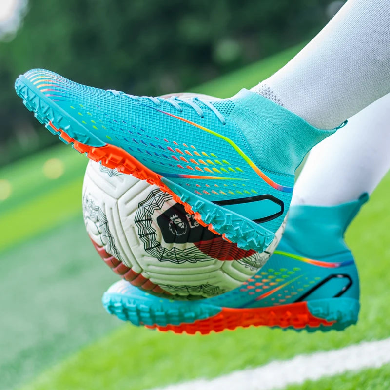 New Men's Soccer Shoes Breathable Soft Outdoor Grass Football Shoes Cleats Long Spikes Comfortable Training Sport Shoes for Men
