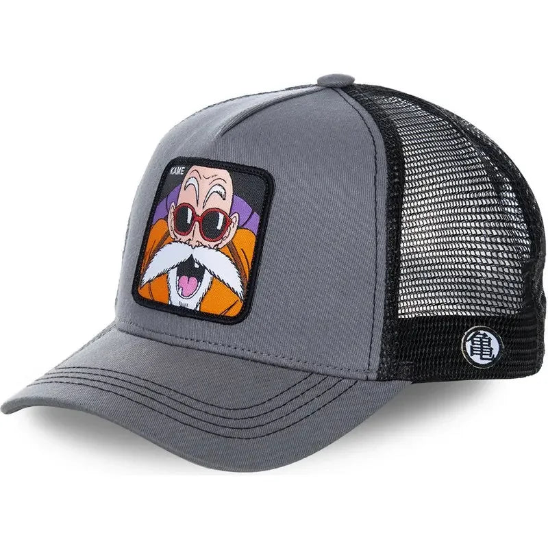 Czapka z motywem Dragon Ball Son Goku – letnia czapka podróżna z daszkiem, męska czapka z haftem w stylu hip-hopowym, z daszkiem przeciwsłonecznym, regulowana czapka typu trucker z siateczką