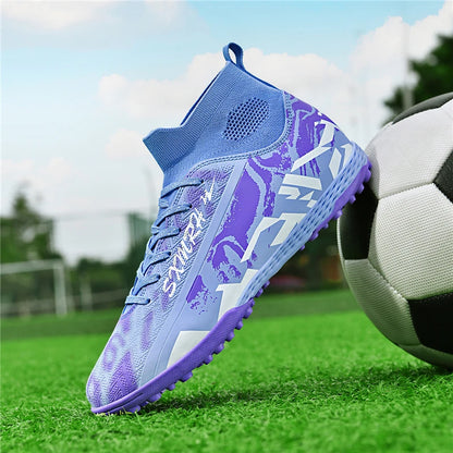 Double Star hoge TF-turfvoetbalschoenen voor heren, jeugd- en studenteditie, volwassenen en kinderen, professionele wedstrijd- en trainingsschoenen voor voetbal S