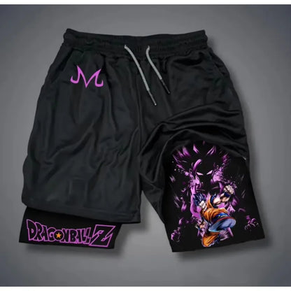 2026 Dragon Ball Printed Double-layered Shorts GOKU American Sporty Comfortable and Fashionable Men's Loose and Breathable Pants