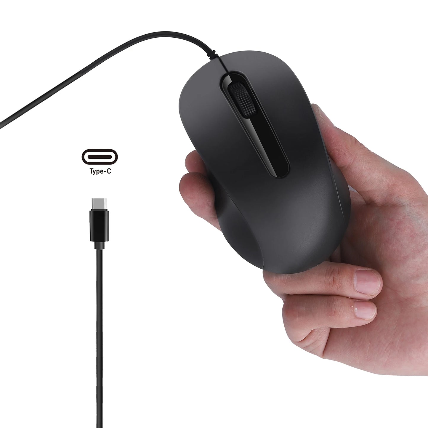 Silent 3D Mouse - Ergonomics Optical Mice 1000DPI For PC Laptop MacBook Tablet Phone, For Windows/MacOs/Android, USB-C