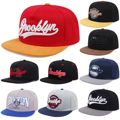 Męskie czapki z haftowaną literą, czapki typu snapback, czapki przeciwsłoneczne unisex, czapki z regulacją, czapki hip-hopowe, damskie czapki baseballowe, kapelusze kowbojskie