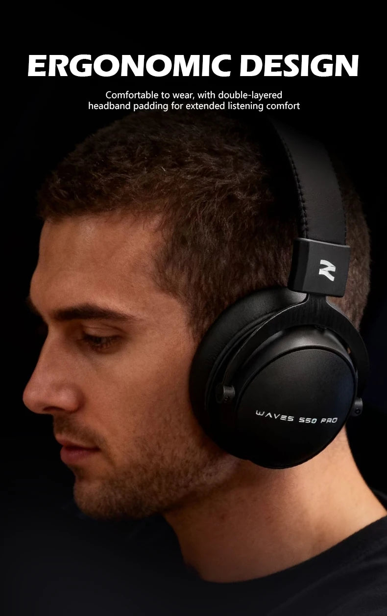 TALOMEN W550x Studio-Kopfhörer – Professionelle kabelgebundene Over-Ear-DJ-Monitor-Kopfhörer mit 50mm Treibern und abnehmbarem Kabel