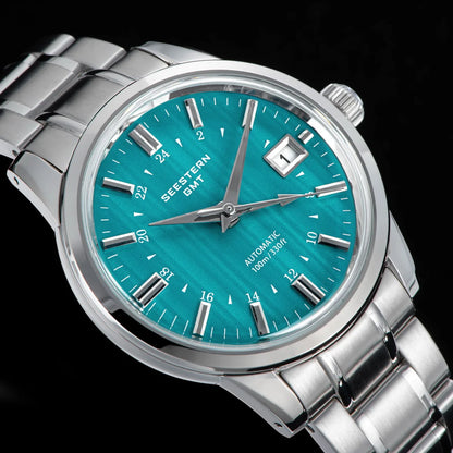 SEESTERN Men's Automatic Mechanical Wristwatch NH34 GMT Movement 10bar Waterproof Domed Sapphire Crystal Watch Limited S446 New