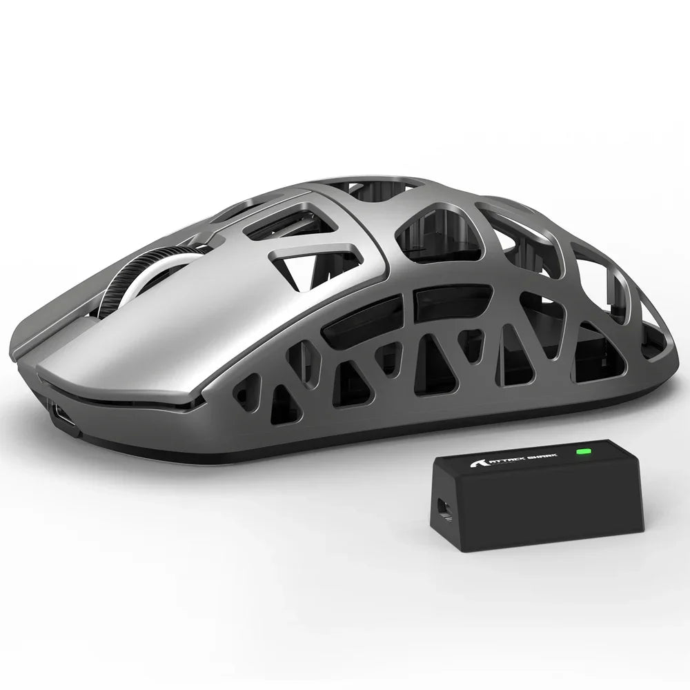 ATTACK SHARK R3 Ποντίκι Gaming από Κράμα Μαγνησίου 8K SUPERLIGHT 8000Hz 6 Ρυθμιζόμενα DPI έως 26000 PAW3395 BT/2.4G Ασύρματο/Ενσύρματο