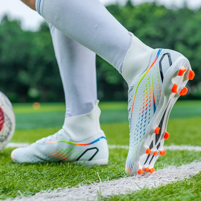 New Men's Soccer Shoes Breathable Soft Outdoor Grass Football Shoes Cleats Long Spikes Comfortable Training Sport Shoes for Men