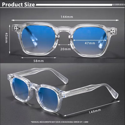 HBK Fashion Retro Men Sunglasses Classic Square Frame  Design Sun Glasses Women Outdoor Travel Party Business Festival Gift