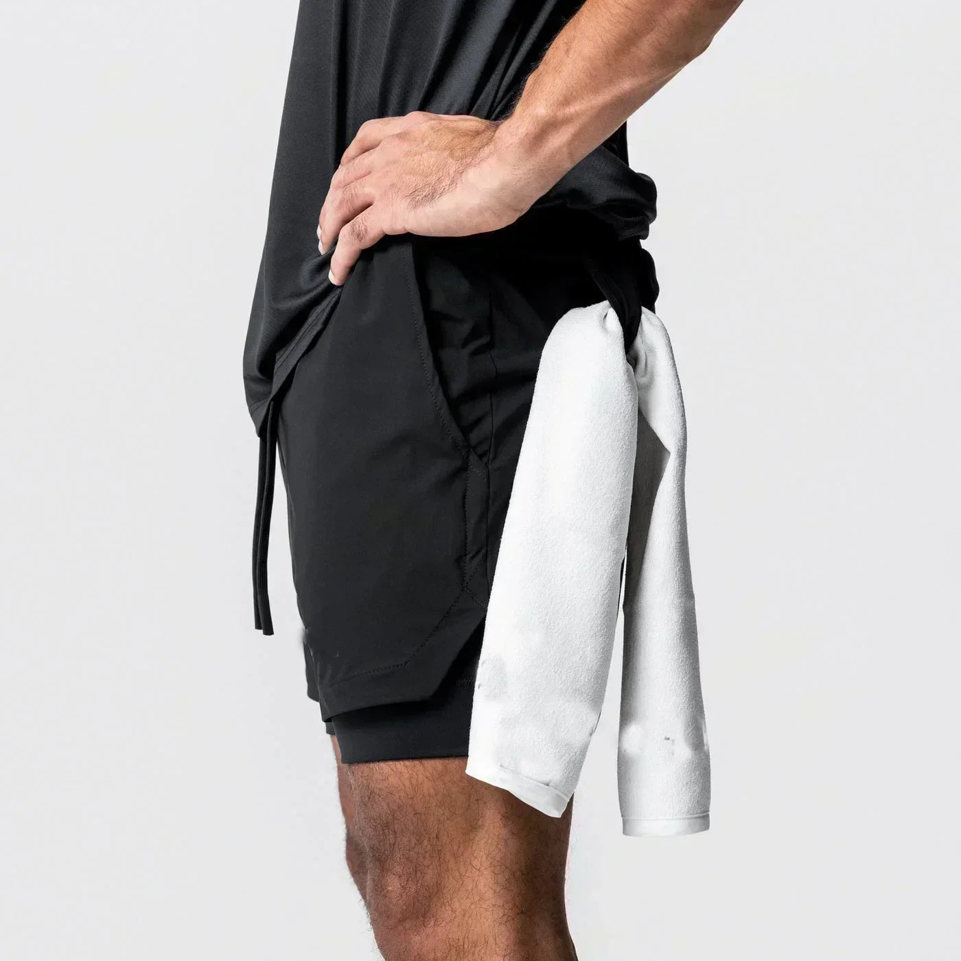 Dragon Ball Men's Double Shorts Vegeta Japanese Anime Summer Fake Two-piece Sports Shorts 2-in-1 Harajuku Y2K Fitness Pants
