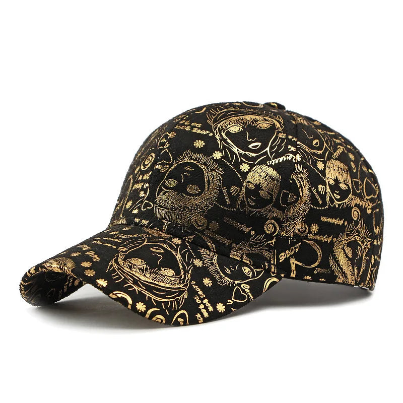 Casquette de baseball Graffiti, casquette Joker hip-hop d'extérieur avec estampage doré, casquette de baseball street cool, casquette de sport pour hommes et femmes