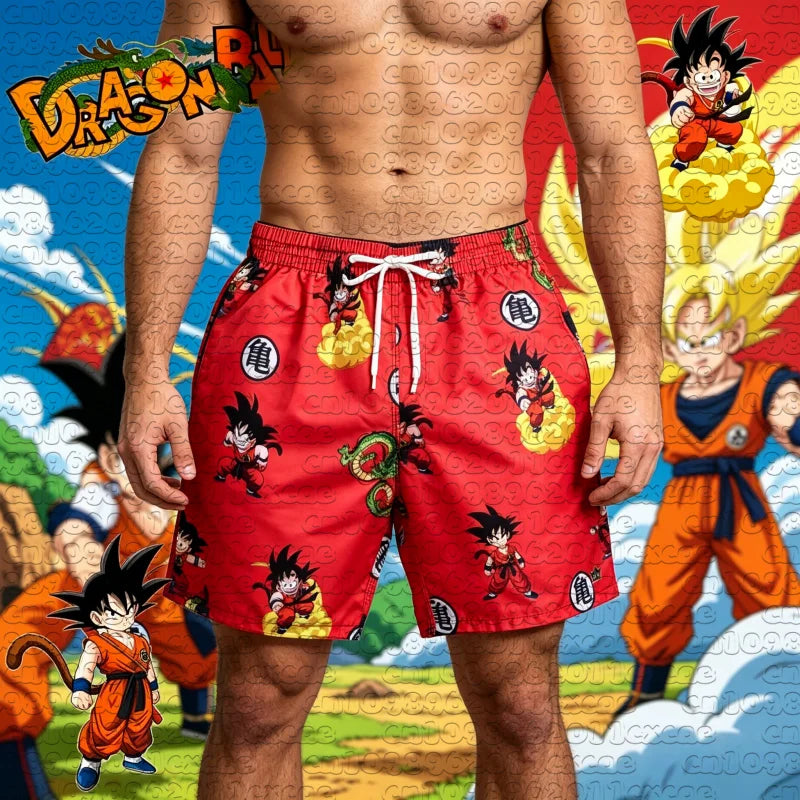 Anime Dragon Ball Z Little Goku Halloween Pumpkin Pattern 3D Printed Quick Dry Shorts Men Women Sports Beach Short Pants Y2k