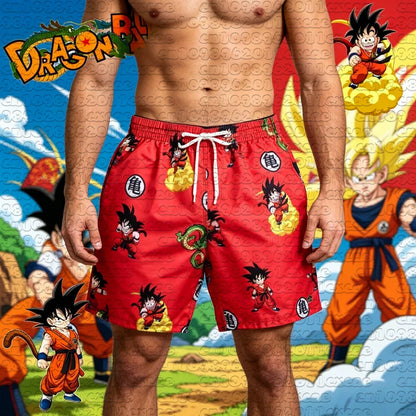Anime Dragon Ball Z Little Goku Halloween Pumpkin Pattern 3D Printed Quick Dry Shorts Men Women Sports Beach Short Pants Y2k