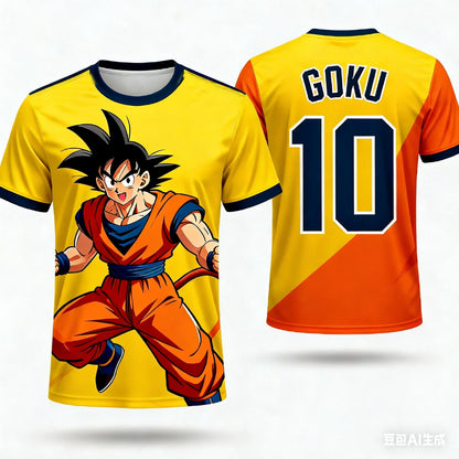 2026 Summer Dragon Ball T-Shirt 3D Print Goku  Manga Style Oversized Loose Breathable Gym Streetwear Unisex Tee for Adults Kids