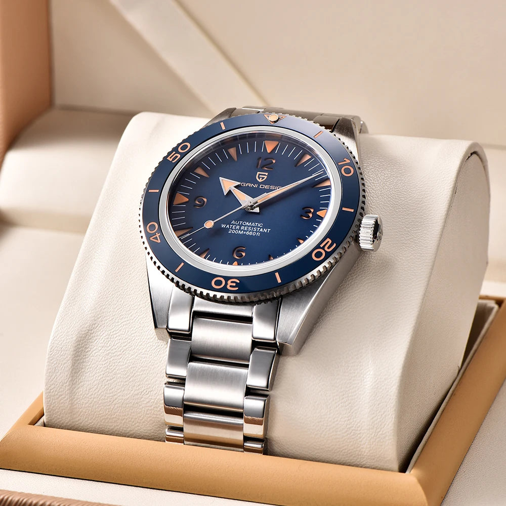 PAGANI DESIGN 41 MM Luxury Men Mechanical Wristwatch 200m Waterproof Sapphire Clock Automatic Stainless Steel Business Watch