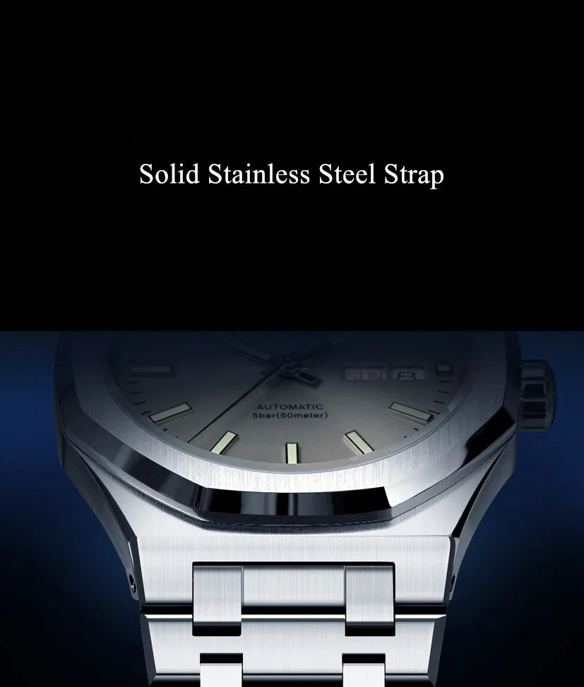 CARNIVAL Men's Mechanical Watch Brand Luxury Sapphire NH36 Movement Automatic Wrist Watches 50m Waterproof for Men