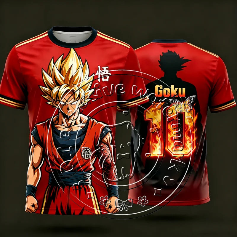 Dragon Ball Retro Super Goku 10 3D Print Quick Dry Breathable Unisex Football Basketball Anime Casual Sports Short Sleeve Tee