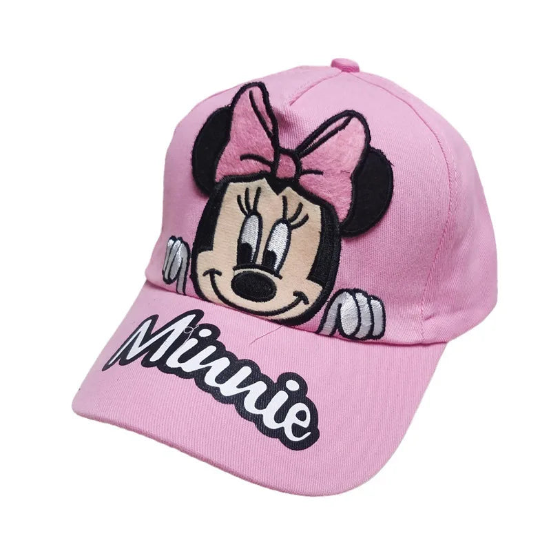 Casquette de baseball Disney Minnie Mickey Anime en coton et polyester, avec personnage de dessin animé, visière, pour déguisement, cadeau d'anniversaire pour enfants