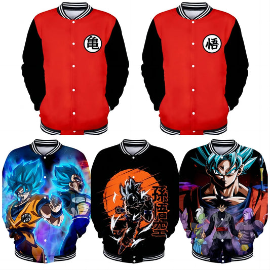 Dragon Ball Streetwear Baseball Uniform for Man Women Son Goku Adults Costumes Jackets Spring Fall Coat Cardigan Sweatshirt Gift