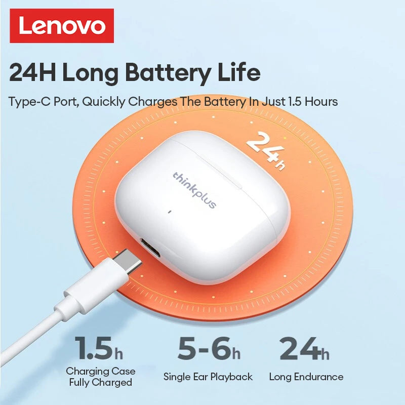 Lenovo LP40 Pro Wireless Bluetooth 5.0 Earbuds – HiFi Stereo Sound, Low Latency Gaming TWS Earphones with HD Call Mic & Charging Case