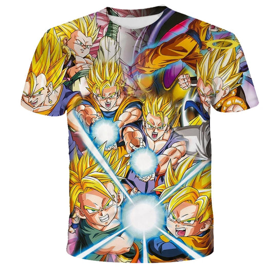 Men's T-shirts Dragon Ball Z T-shirt Boys Clothes Children's Clothing Summer Short Sleeve Kids Cartoon Tee Tops Baby Boy T Shirt