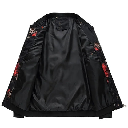 Spring and Autumn Men's Flower Jacket, Large Size Urban Casual Jacket, Multicolor Available
